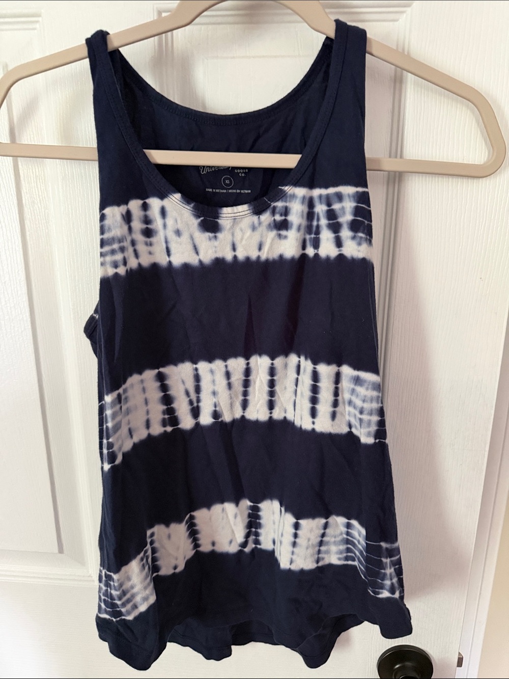 Women’s Tie-Dye Stripe Tank Top - Navy/White
